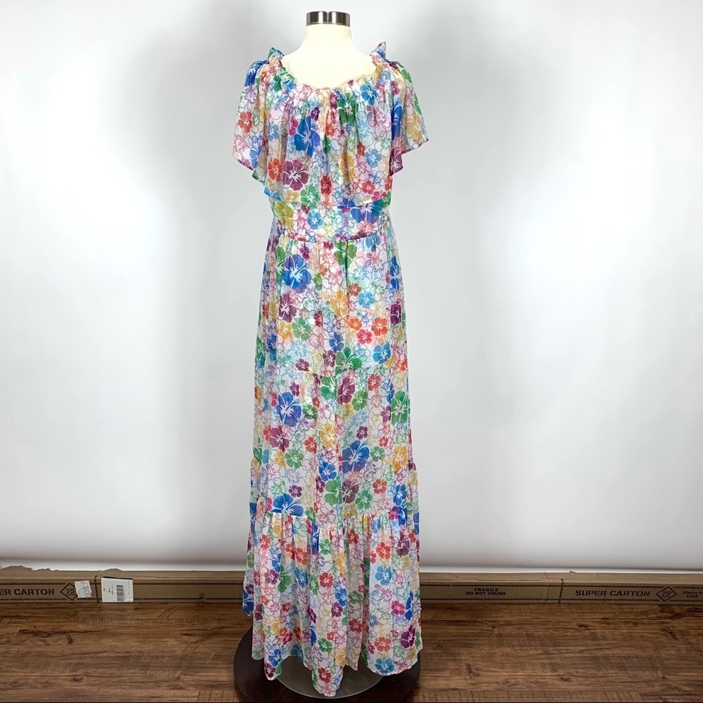 All Things Mochi Kona Polynesian Maxi Dress Hibiscus Floral Tropical — image 7 of 8